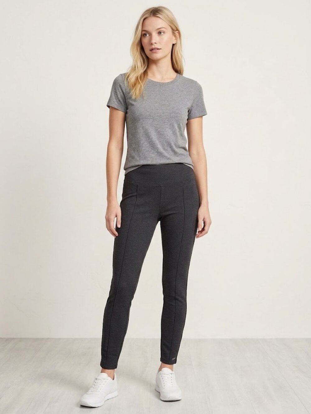 Loft Seamed Ponte Leggings in Gray